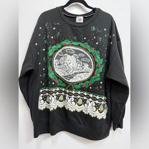 Nutcracker Festive Black Sweater with Holiday Design size 42, GUC